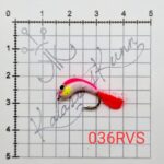 036RVS-Roosa selja ja valge kõhuga ja silmadega, UV, konks nr.8