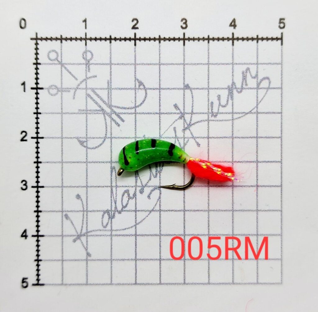 005RMG- Roheline, musta triibuga, helendav. UV konks nr.8