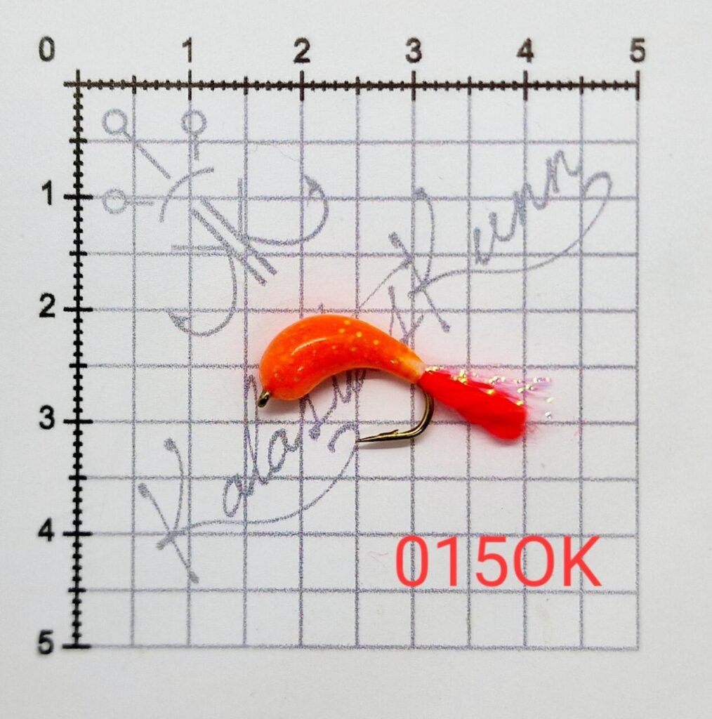 015OK- Oranz, kuldse säbruga. UV konks nr.8