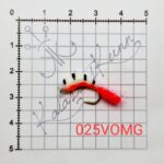 025VOMG- Valge oranži kõhuga, musta triibuga, helendav. UV konks nr.8