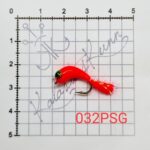 032PSG- Punane, helendava silmaga, UV, konks nr.8