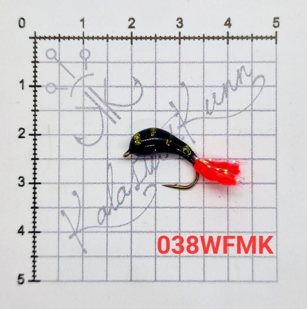 038WFMK-Wfish, must, kuldsete triipudega, UV, konks nr.8